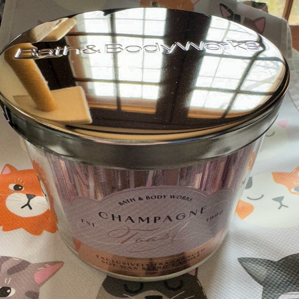 Bath and body Works three wick candle in Champagne toast